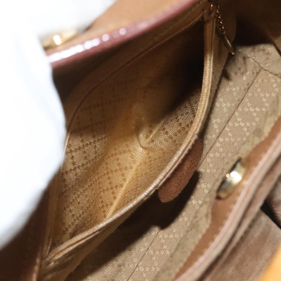 GUCCI Bamboo Hand Bag Suede Black Gold 000 122 0316 Auth bs27649