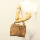 GUCCI Bamboo Hand Bag Suede Black Gold 000 122 0316 Auth bs27649-21