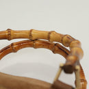 GUCCI Bamboo Hand Bag Suede Black Gold 000 122 0316 Auth bs27649-8