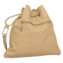 GUCCI Shoulder Bag Leather Beige Silver Auth bs27650-1