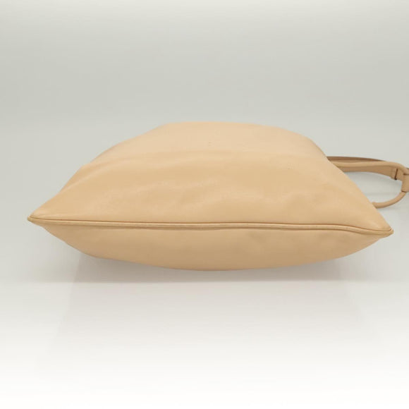 GUCCI Shoulder Bag Leather Beige Silver Auth bs27650