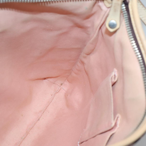 BURBERRY Nova Check Blue Label Shoulder Bag Canvas Red Silver Auth bs27656