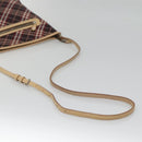 BURBERRY Nova Check Blue Label Shoulder Bag Canvas Red Silver Auth bs27656-7