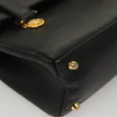Gianni Versace Shoulder Bag Leather Gold Black Auth bs27657-10