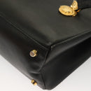 Gianni Versace Shoulder Bag Leather Gold Black Auth bs27657-13
