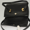 Gianni Versace Shoulder Bag Leather Gold Black Auth bs27657-15