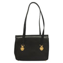 Gianni Versace Shoulder Bag Leather Gold Black Auth bs27657-3