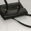 Gianni Versace Shoulder Bag Leather Gold Black Auth bs27657-6