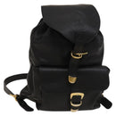 Gianni Versace Backpack Leather Black Gold Auth bs27658-1