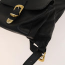 Gianni Versace Backpack Leather Black Gold Auth bs27658-8