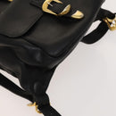 Gianni Versace Backpack Leather Black Gold Auth bs27658-15