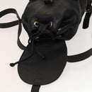 Gianni Versace Backpack Leather Black Gold Auth bs27658-19