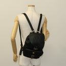 Gianni Versace Backpack Leather Black Gold Auth bs27658-25
