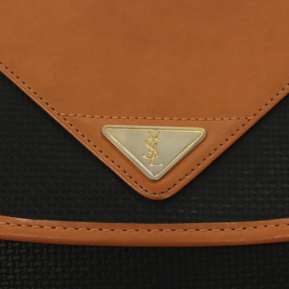 SAINT LAURENT Shoulder Bag PVC Leather Brown Auth bs27659