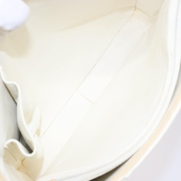 CHANEL Tote Bag Enamel Beige Gold CC Auth bs27673