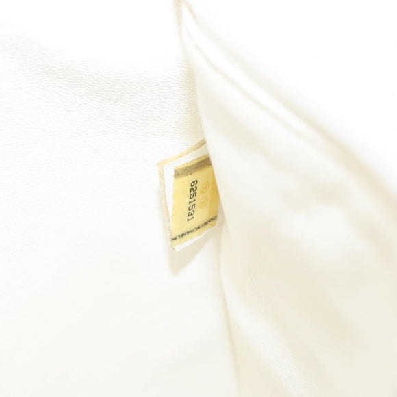 CHANEL Tote Bag Enamel Beige Gold CC Auth bs27673