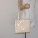 CHANEL Tote Bag Enamel Beige Gold CC Auth bs27673-21