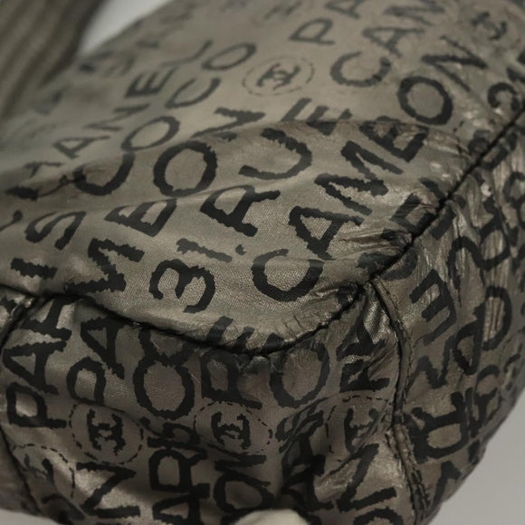 CHANEL Unlimited Shoulder Bag Coated Canvas Silver CC Auth bs27674