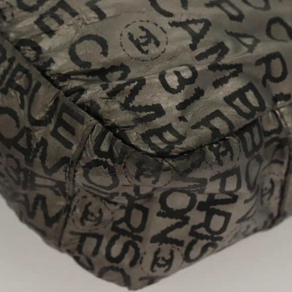 CHANEL Unlimited Shoulder Bag Coated Canvas Silver CC Auth bs27674