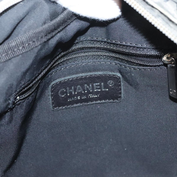 CHANEL Unlimited Shoulder Bag Coated Canvas Silver CC Auth bs27674