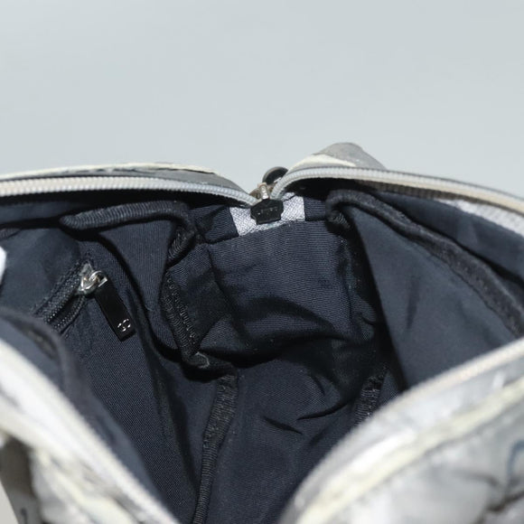 CHANEL Unlimited Shoulder Bag Coated Canvas Silver CC Auth bs27674