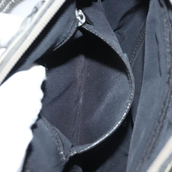 CHANEL Unlimited Shoulder Bag Coated Canvas Silver CC Auth bs27674