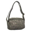 CHANEL Unlimited Shoulder Bag Coated Canvas Silver CC Auth bs27674-1