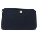 Christian Dior Trotter Canvas Clutch Bag Navy Auth bs27678-1