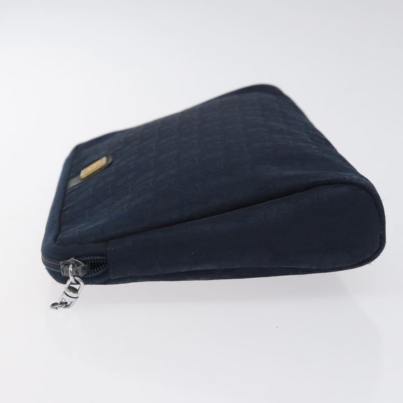 Christian Dior Trotter Canvas Clutch Bag Navy Auth bs27678