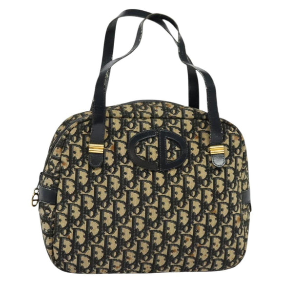 Christian Dior Trotter Canvas Handtasche Marinegold Auth bs27680