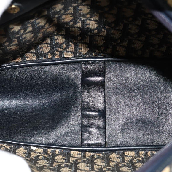 Christian Dior Trotter Canvas Handtasche Marinegold Auth bs27680