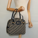 Christian Dior Trotter Canvas Handtasche Marinegold Auth bs27680-19