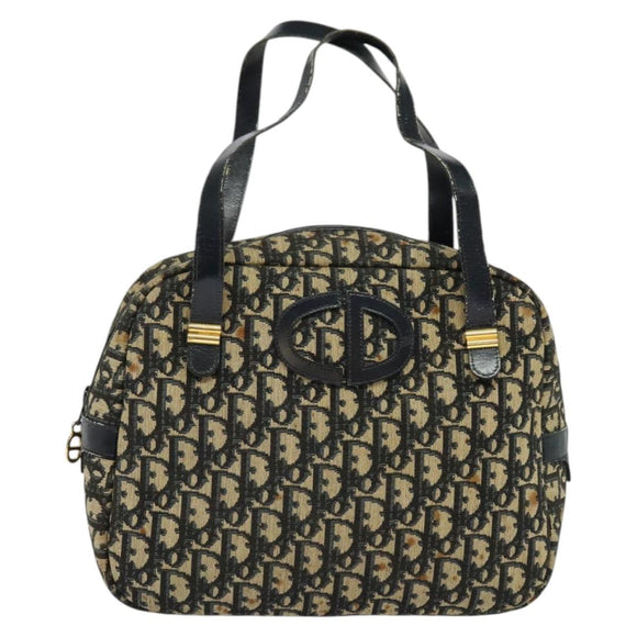 Christian Dior Trotter Canvas Handtasche Marinegold Auth bs27680