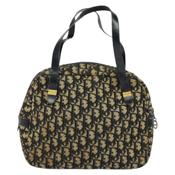 Christian Dior Trotter Canvas Handtasche Marinegold Auth bs27680