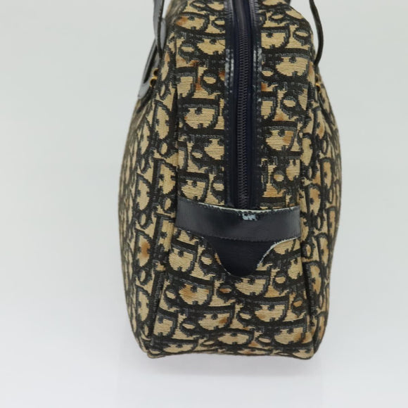 Christian Dior Trotter Canvas Handtasche Marinegold Auth bs27680