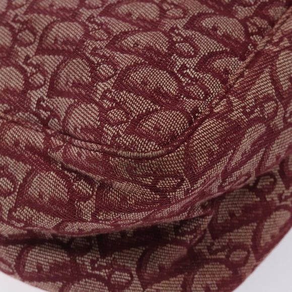Christian Dior Trotter Canvas Tote Bag Red Silver Auth bs27682
