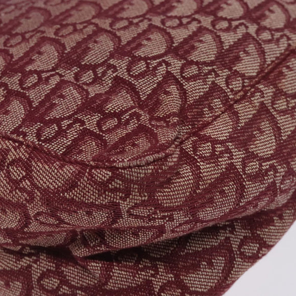 Christian Dior Trotter Canvas Tote Bag Red Silver Auth bs27682