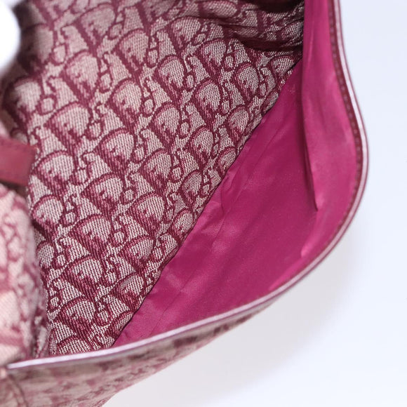 Christian Dior Trotter Canvas Tote Bag Red Silver Auth bs27682