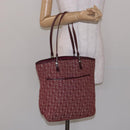 Christian Dior Trotter Canvas Tote Bag Red Silver Auth bs27682-22