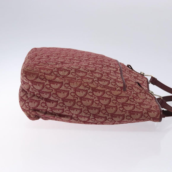 Christian Dior Trotter Canvas Tote Bag Red Silver Auth bs27682