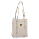 MCM Shoulder Bag Leather White Gold Auth bs27684-1