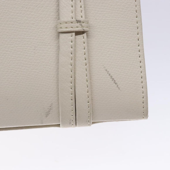 MCM Shoulder Bag Leather White Gold Auth bs27684