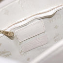 MCM Shoulder Bag Leather White Gold Auth bs27684-17