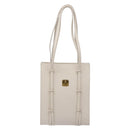 MCM Shoulder Bag Leather White Gold Auth bs27684-13