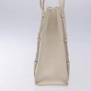 MCM Shoulder Bag Leather White Gold Auth bs27684-3