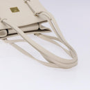 MCM Shoulder Bag Leather White Gold Auth bs27684-7