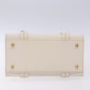 MCM Shoulder Bag Leather White Gold Auth bs27684-5