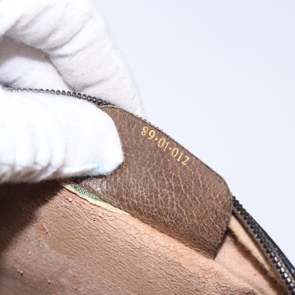 GUCCI GG Supreme Web Sherry Line Clutch Bag PVC Red Gold 89 01 012 Auth bs27688