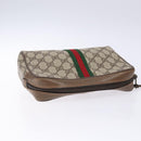 GUCCI GG Supreme Web Sherry Line Clutch Bag PVC Red Gold 89 01 012 Auth bs27688-5