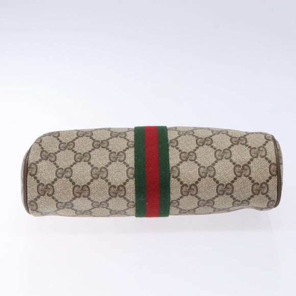 GUCCI GG Supreme Web Sherry Line Clutch Bag PVC Red Gold 89 01 012 Auth bs27688